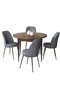 Hanah Home Tor - Baroque, Fume Juego de mesa y sillas de 5 piezas